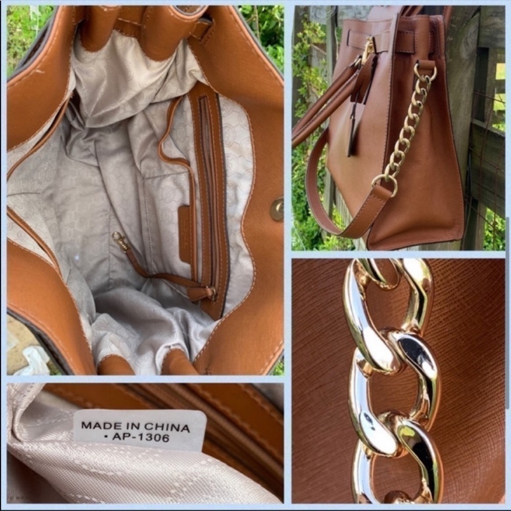 MIchael Kors MK Luggage Brown Hamilton Bag Wallet - Picture 7 of 8